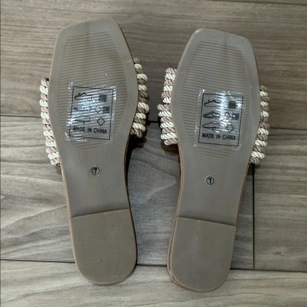 Stylish Tan Sandals with Rope Detail